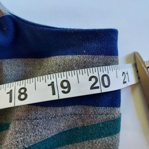 Calvin Klein Fit and Flare Dress Womens Size 16 Sleeveless Stretch Striped Lined - Picture 9 of 11